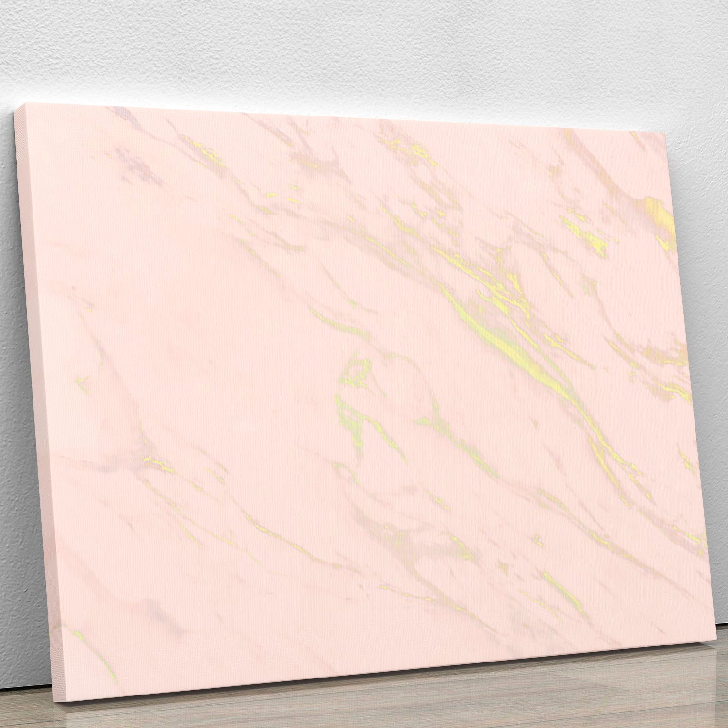 Baby Pink Marble with Gold Veins Canvas Print or Poster - Canvas Art Rocks - 1