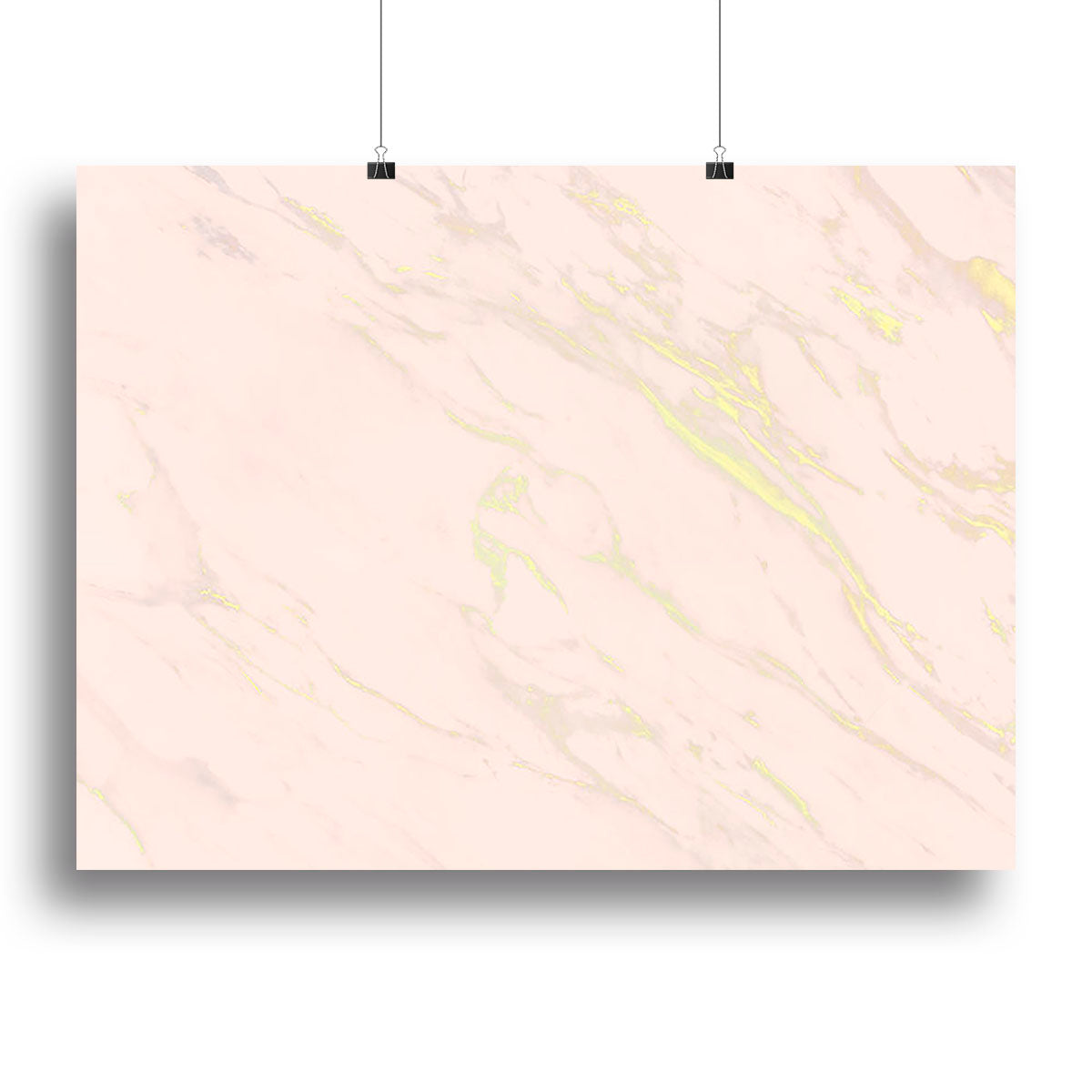 Baby Pink Marble with Gold Veins Canvas Print or Poster - Canvas Art Rocks - 2