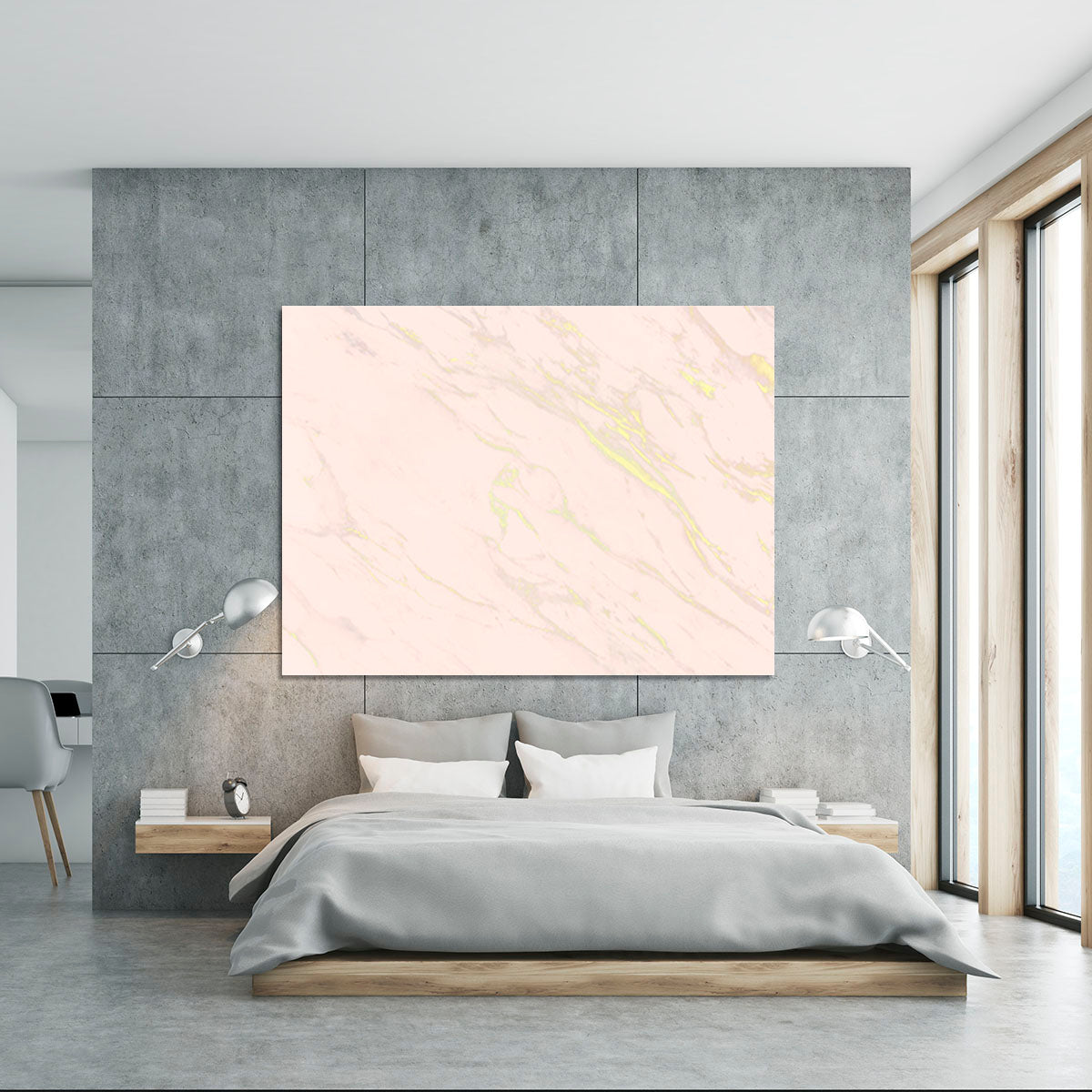 Baby Pink Marble with Gold Veins Canvas Print or Poster - Canvas Art Rocks - 5