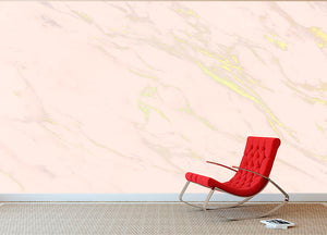 Baby Pink Marble with Gold Veins Wall Mural Wallpaper - Canvas Art Rocks - 2