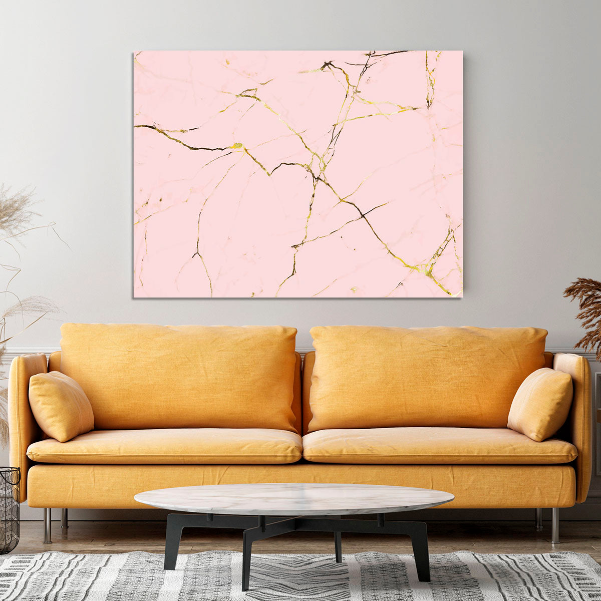 Baby Pink and Gold Marble Canvas Print or Poster - Canvas Art Rocks - 4