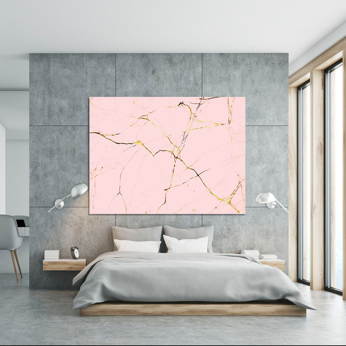 Baby Pink and Gold Marble Canvas Print or Poster - Canvas Art Rocks - 5