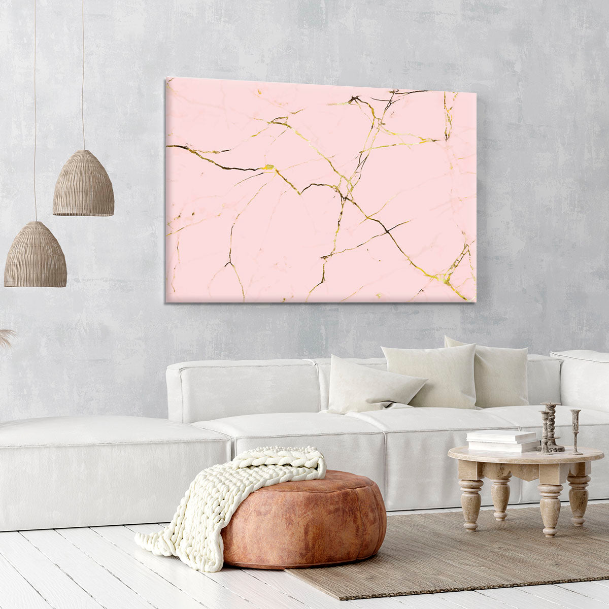 Baby Pink and Gold Marble Canvas Print or Poster - Canvas Art Rocks - 6