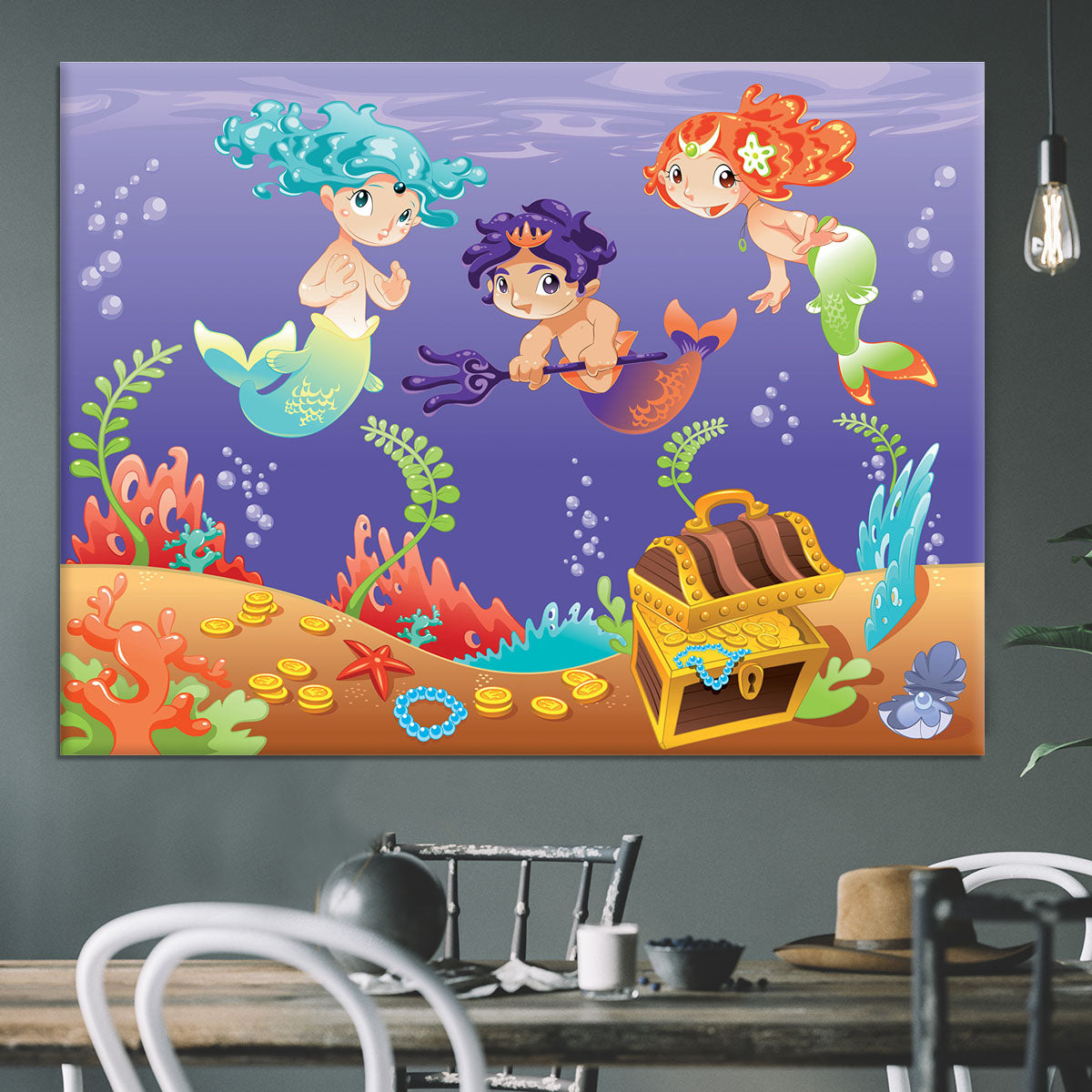 Baby Sirens and Baby Triton Canvas Print or Poster - Canvas Art Rocks - 3