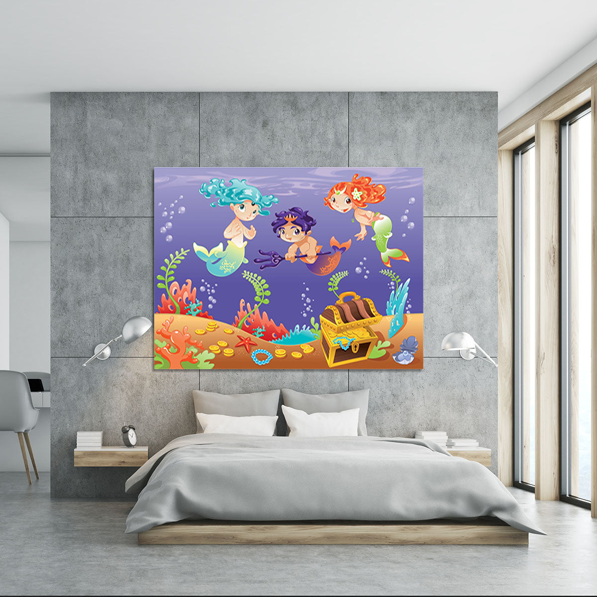 Baby Sirens and Baby Triton Canvas Print or Poster - Canvas Art Rocks - 5