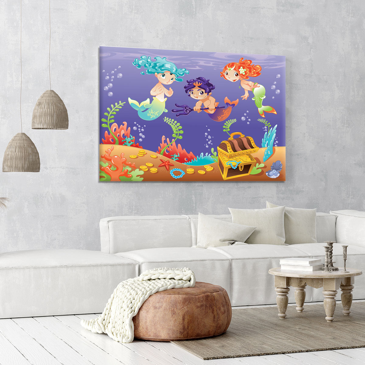 Baby Sirens and Baby Triton Canvas Print or Poster - Canvas Art Rocks - 6