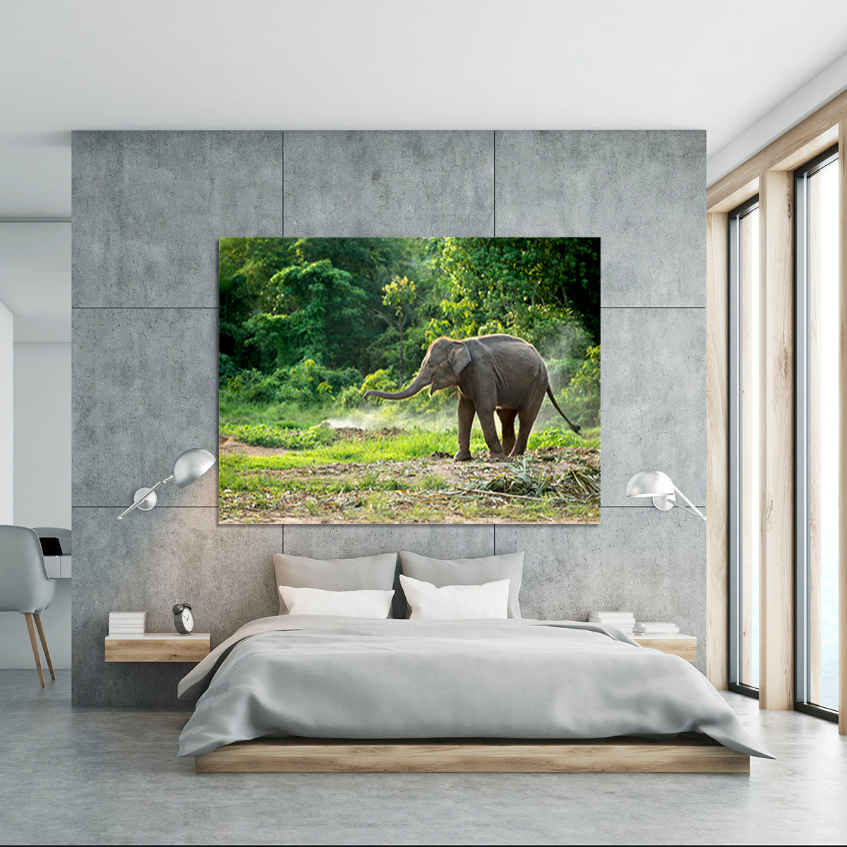 Baby elephant enjoy in open zoo Canvas Print or Poster - Canvas Art Rocks - 5