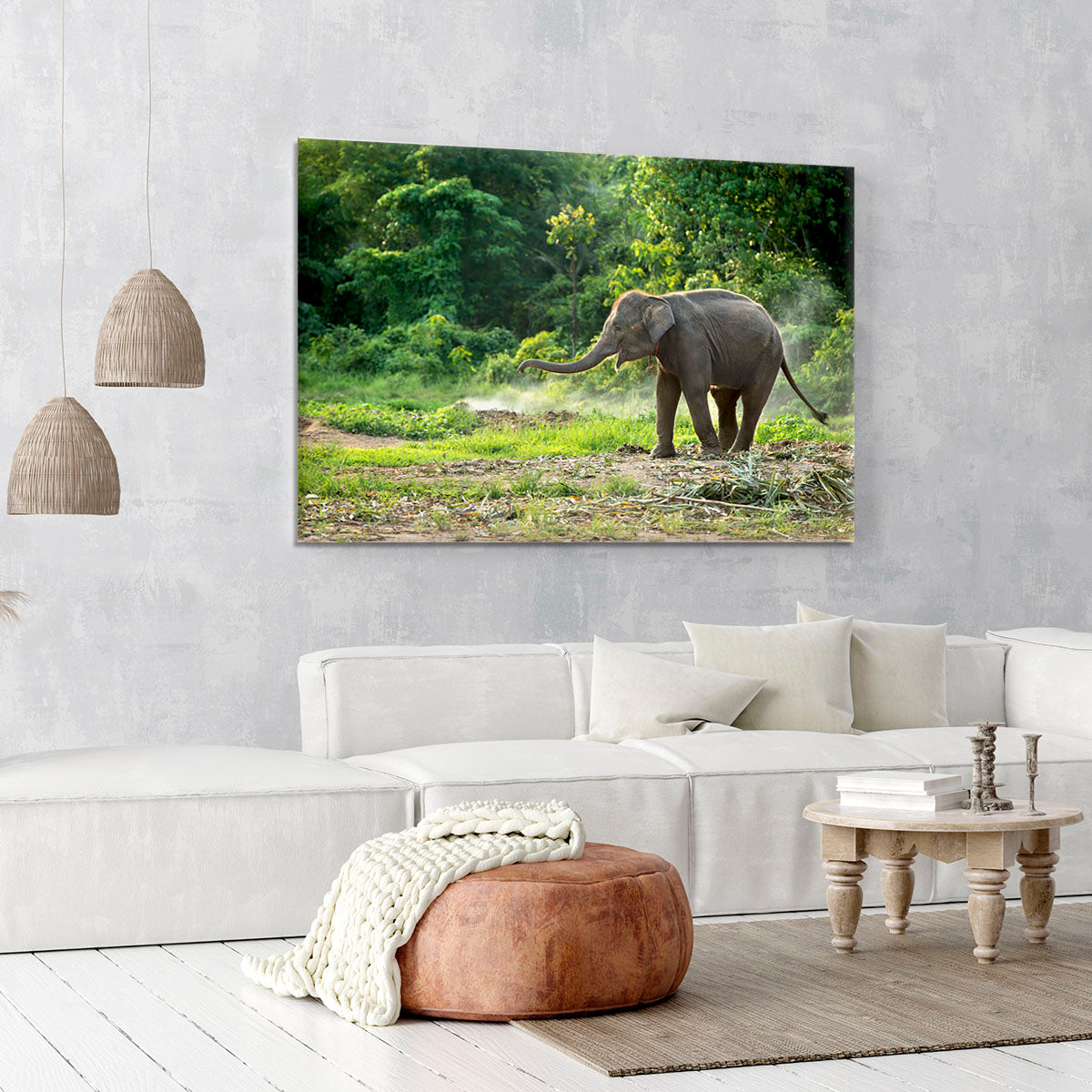 Baby elephant enjoy in open zoo Canvas Print or Poster - Canvas Art Rocks - 6