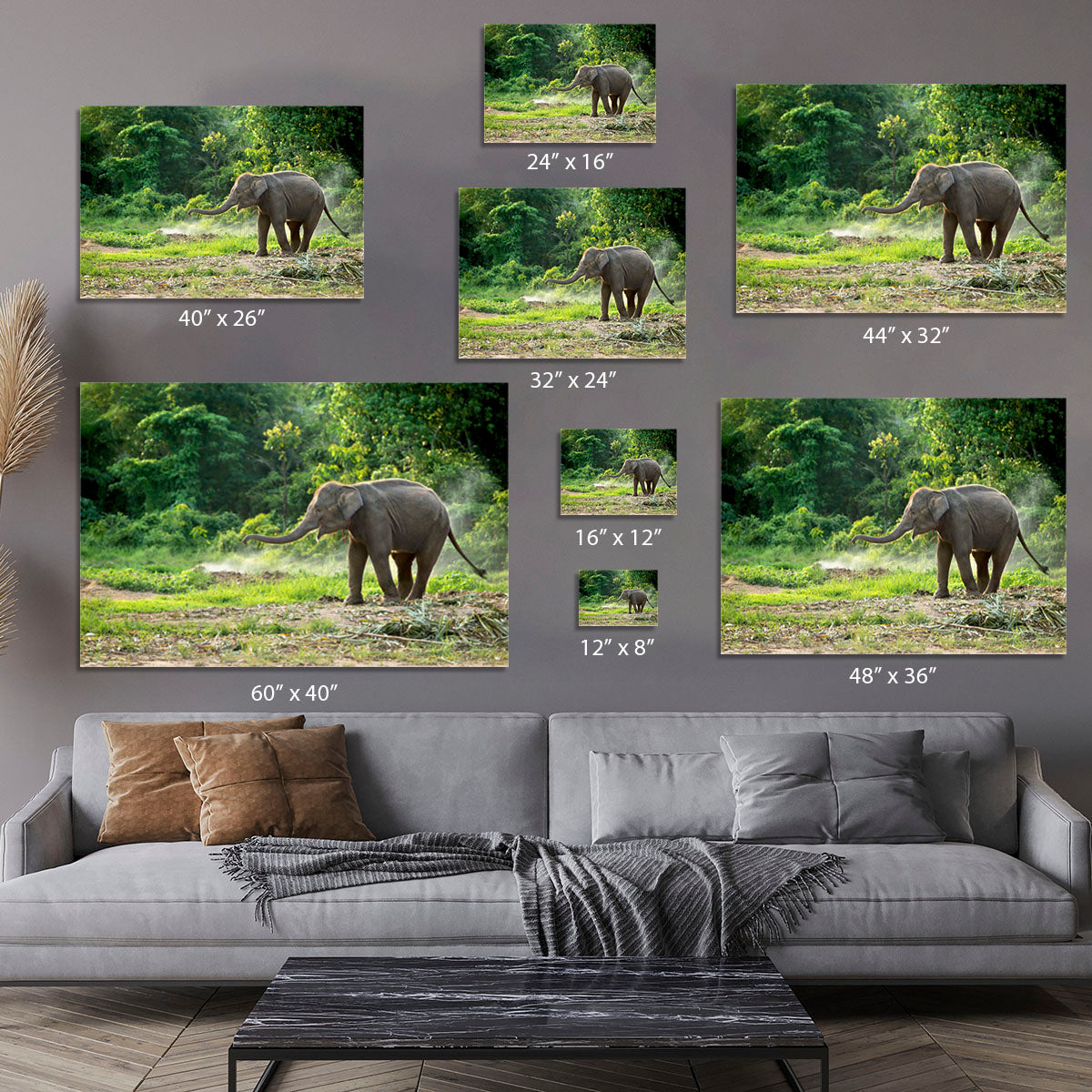 Baby elephant enjoy in open zoo Canvas Print or Poster - Canvas Art Rocks - 7
