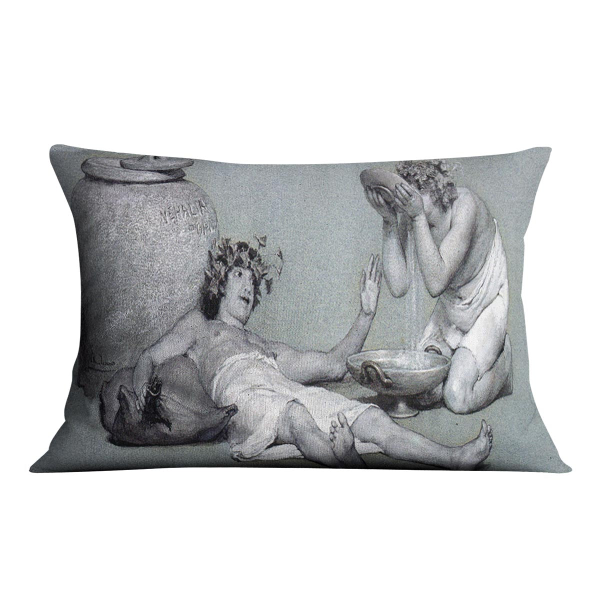 Bacchus and Silenus by Alma Tadema Cushion - Canvas Art Rocks - 4