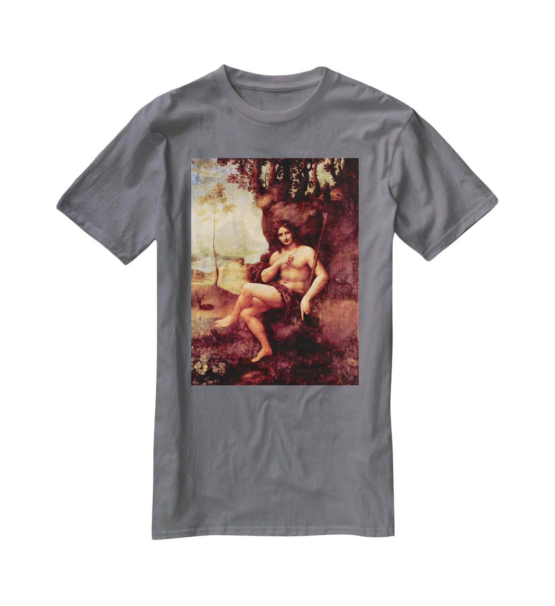 Bacchus by Da Vinci T-Shirt - Canvas Art Rocks - 3