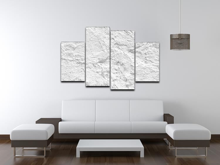 Background of white stone 4 Split Panel Canvas - Canvas Art Rocks - 3
