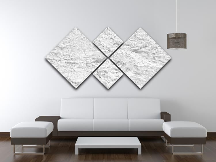 Background of white stone 4 Square Multi Panel Canvas - Canvas Art Rocks - 3