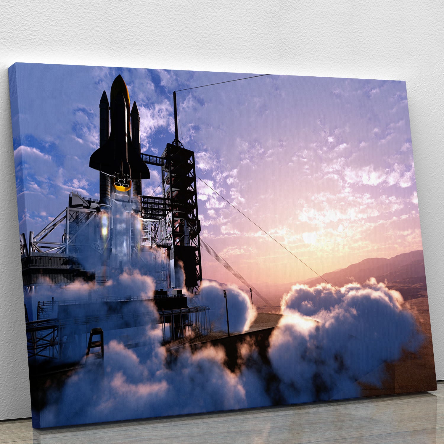 Baikonur with the spacecraft against the sky Canvas Print or Poster - Canvas Art Rocks - 1
