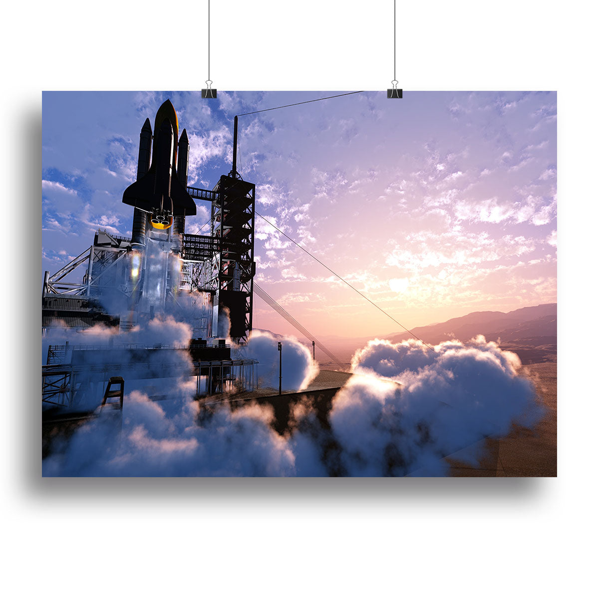 Baikonur with the spacecraft against the sky Canvas Print or Poster - Canvas Art Rocks - 2