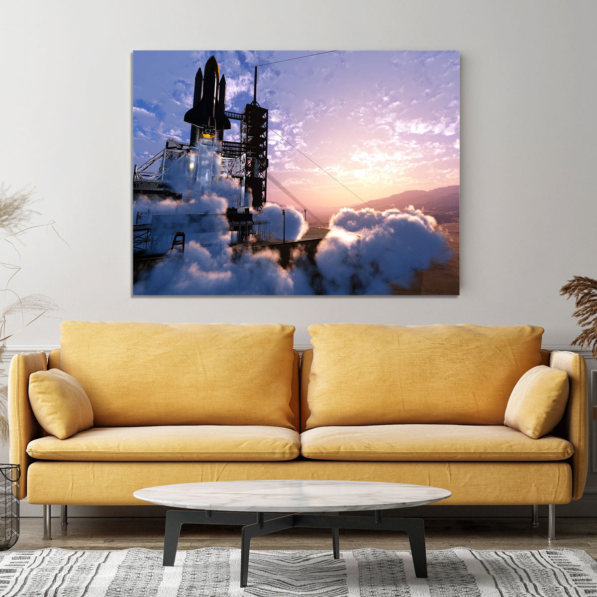 Baikonur with the spacecraft against the sky Canvas Print or Poster - Canvas Art Rocks - 4