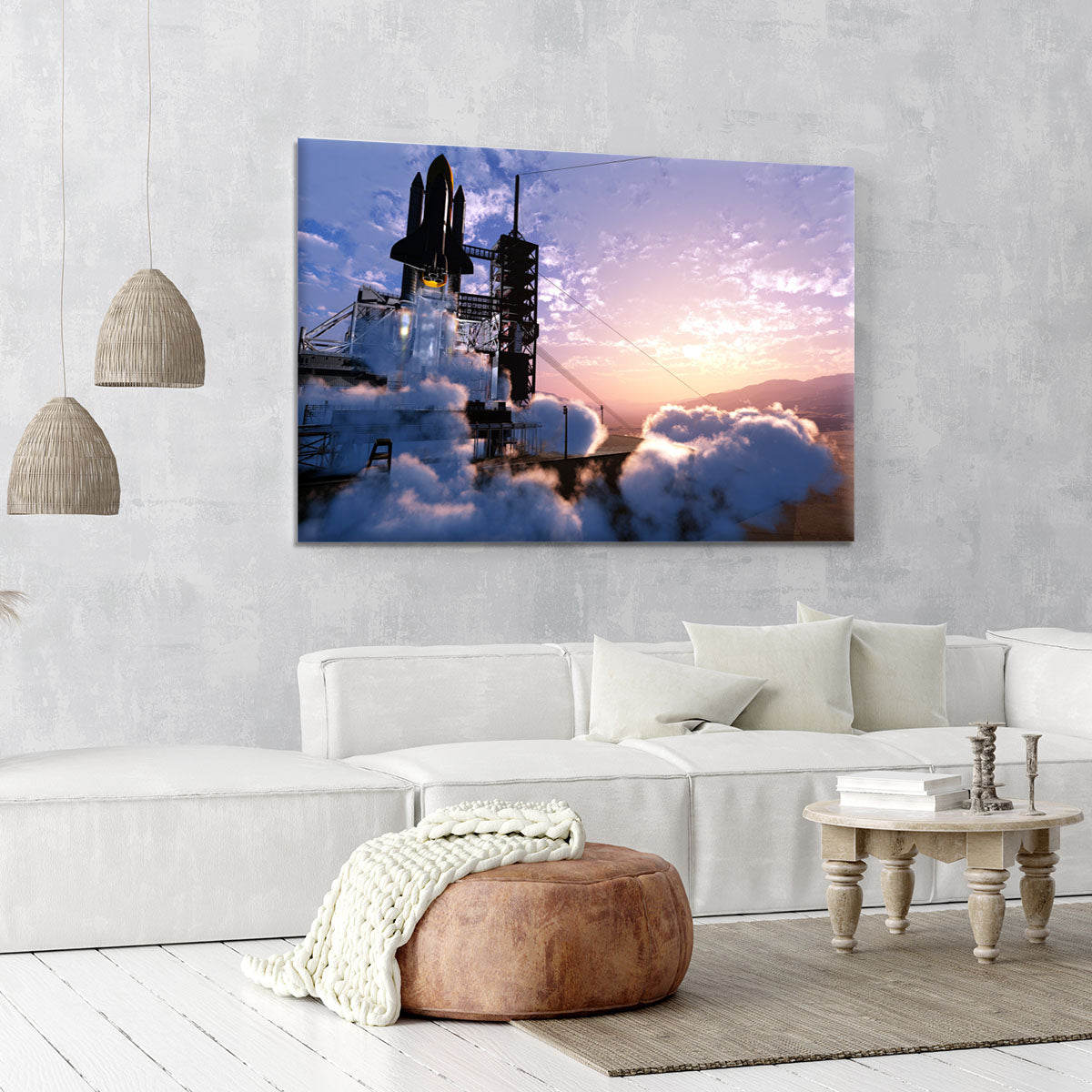 Baikonur with the spacecraft against the sky Canvas Print or Poster - Canvas Art Rocks - 6