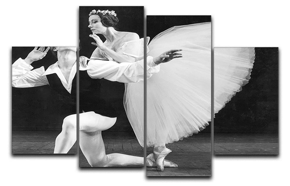 Ballet dancers Rudolf Nureyev and Yvette Chauvire 4 Split Panel Canvas - Canvas Art Rocks - 1