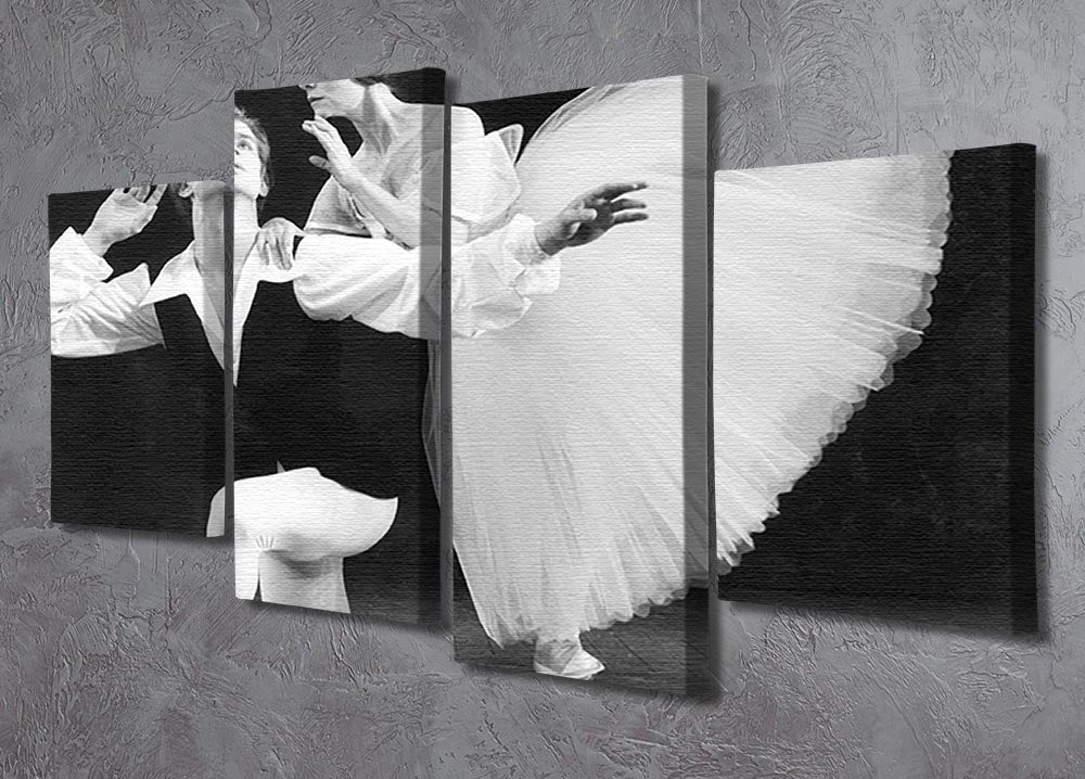 Ballet dancers Rudolf Nureyev and Yvette Chauvire 4 Split Panel Canvas - Canvas Art Rocks - 2