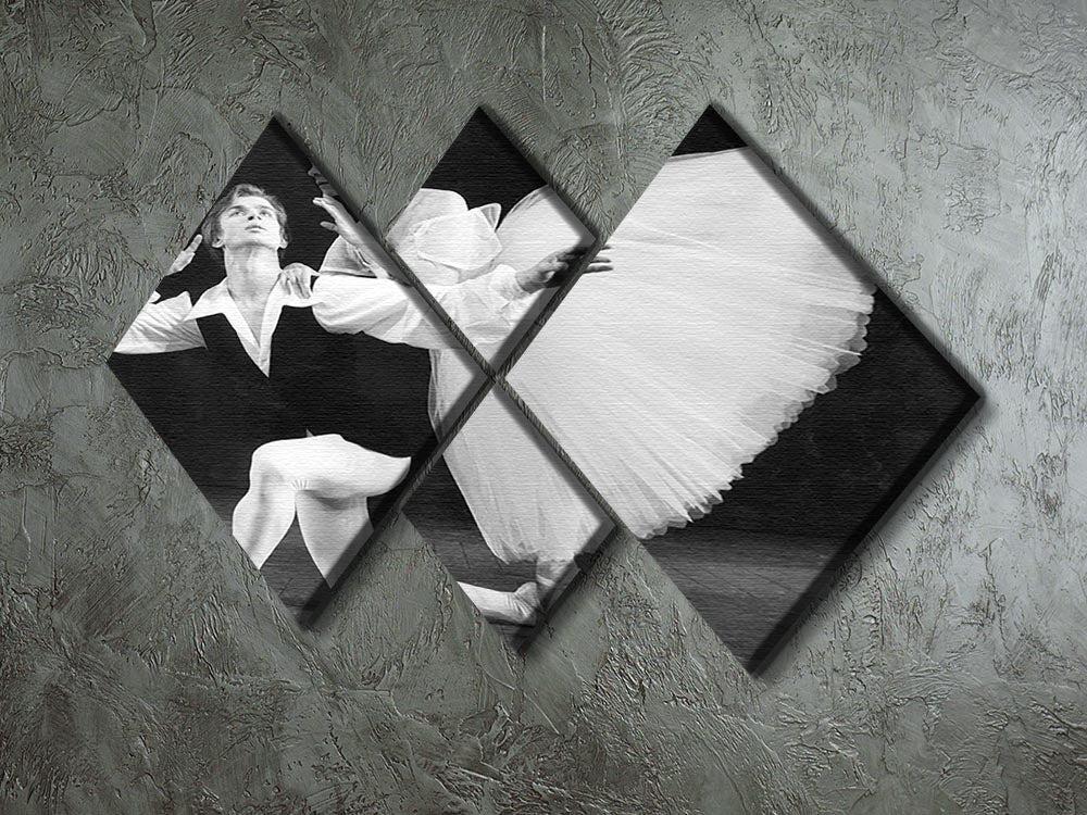 Ballet dancers Rudolf Nureyev and Yvette Chauvire 4 Square Multi Panel Canvas - Canvas Art Rocks - 2