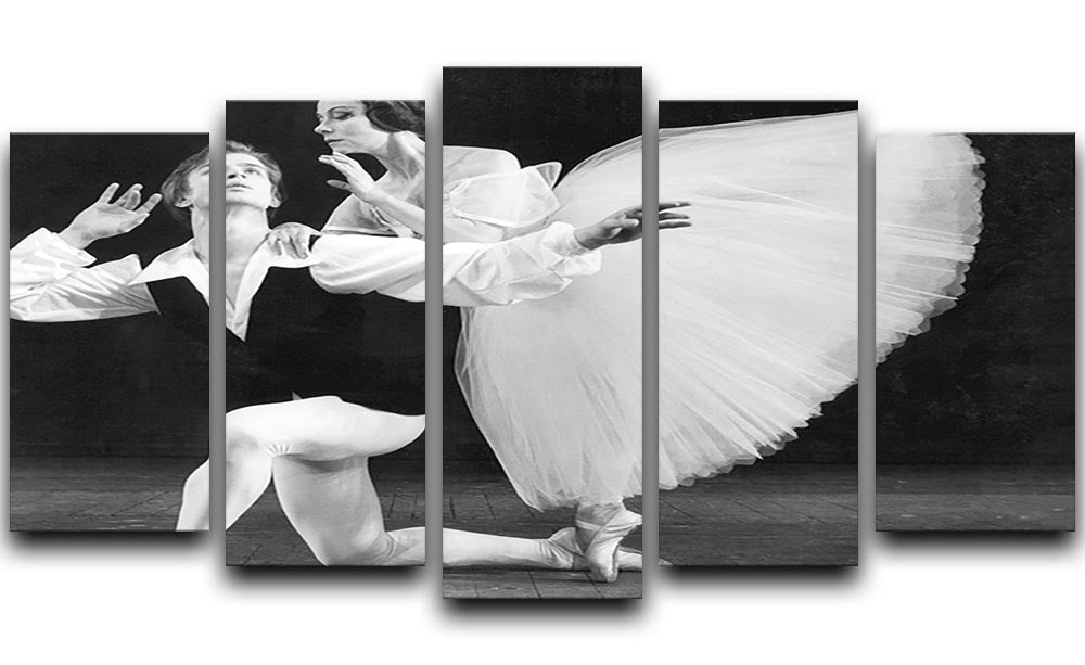 Ballet dancers Rudolf Nureyev and Yvette Chauvire 5 Split Panel Canvas - Canvas Art Rocks - 1