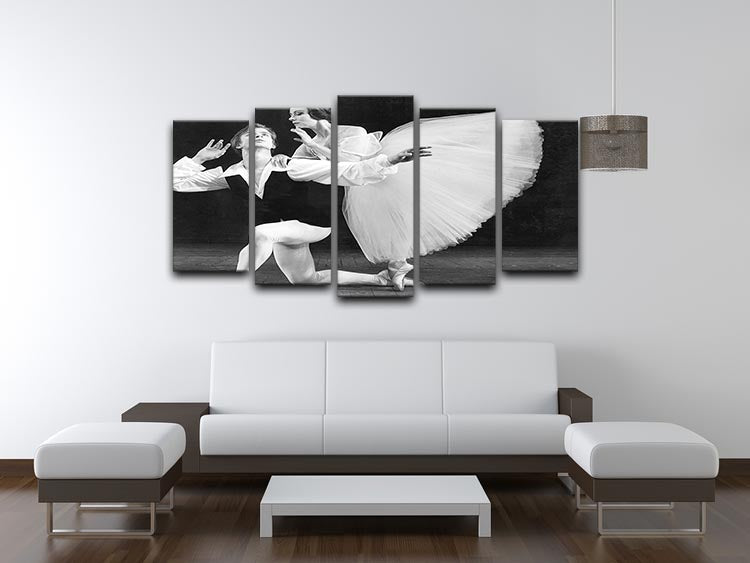 Ballet dancers Rudolf Nureyev and Yvette Chauvire 5 Split Panel Canvas - Canvas Art Rocks - 3