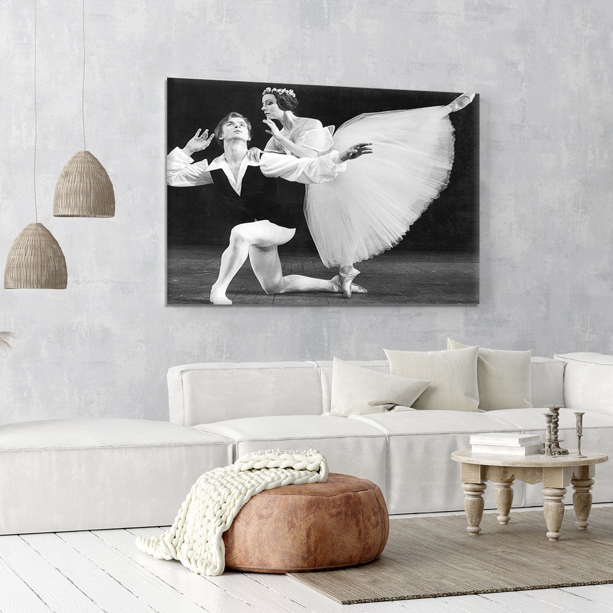 Ballet dancers Rudolf Nureyev and Yvette Chauvire Canvas Print or Poster - Canvas Art Rocks - 6