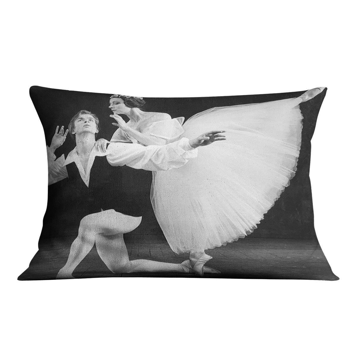 Ballet dancers Rudolf Nureyev and Yvette Chauvire Cushion - Canvas Art Rocks - 4
