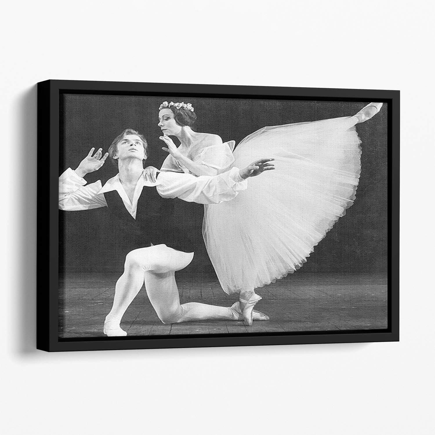 Ballet dancers Rudolf Nureyev and Yvette Chauvire Floating Framed Canvas - Canvas Art Rocks - 1