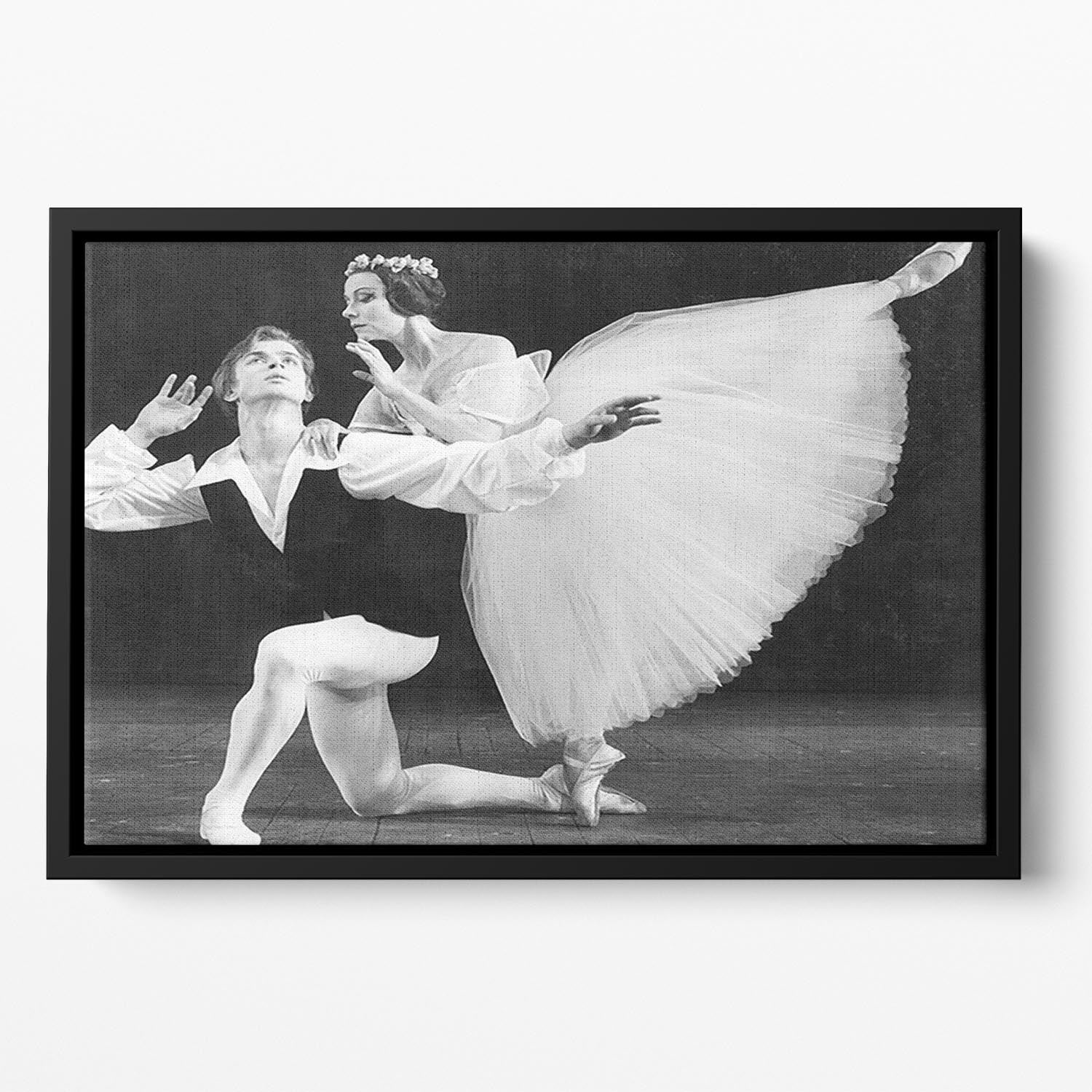 Ballet dancers Rudolf Nureyev and Yvette Chauvire Floating Framed Canvas - Canvas Art Rocks - 2