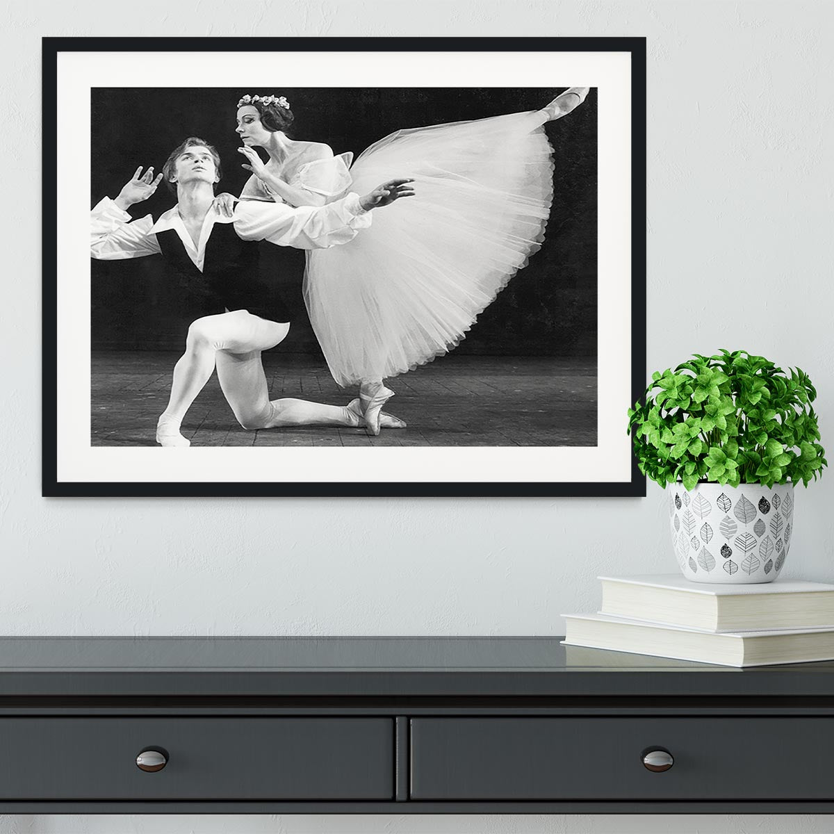 Ballet dancers Rudolf Nureyev and Yvette Chauvire Framed Print - Canvas Art Rocks - 1