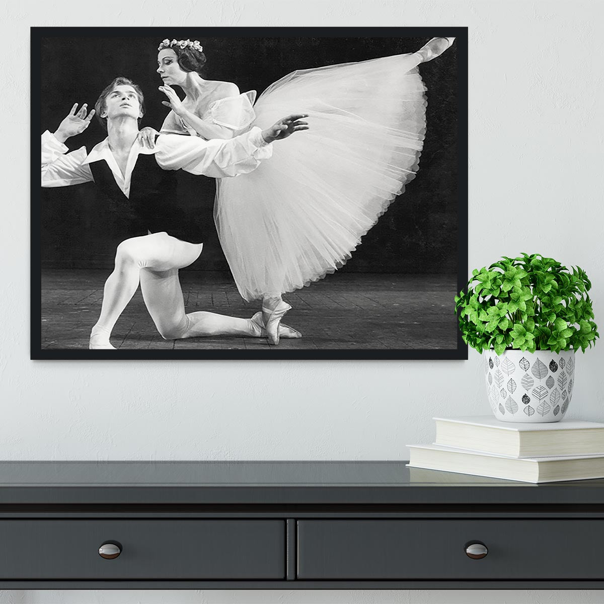 Ballet dancers Rudolf Nureyev and Yvette Chauvire Framed Print - Canvas Art Rocks - 2