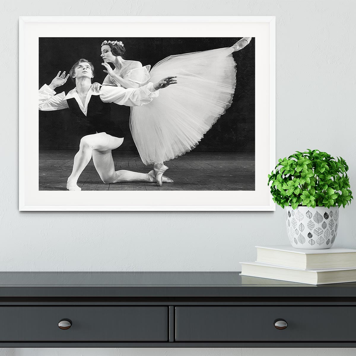 Ballet dancers Rudolf Nureyev and Yvette Chauvire Framed Print - Canvas Art Rocks - 5