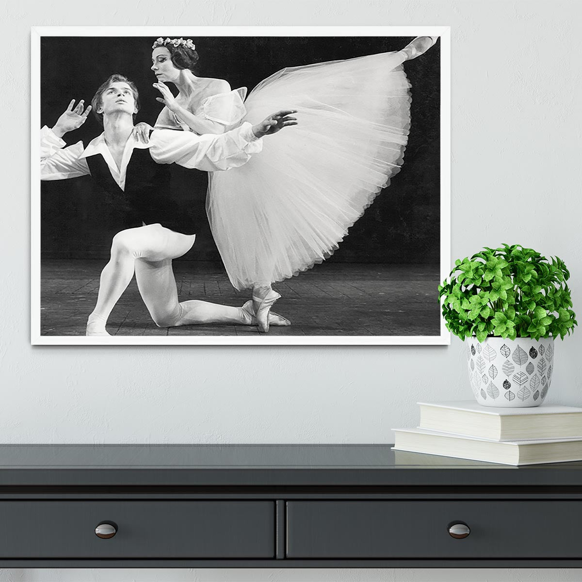 Ballet dancers Rudolf Nureyev and Yvette Chauvire Framed Print - Canvas Art Rocks -6