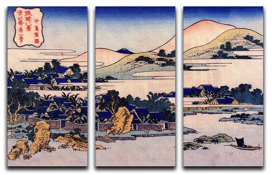 Banana plantation at Chuto by Hokusai 3 Split Panel Canvas Print - Canvas Art Rocks - 1