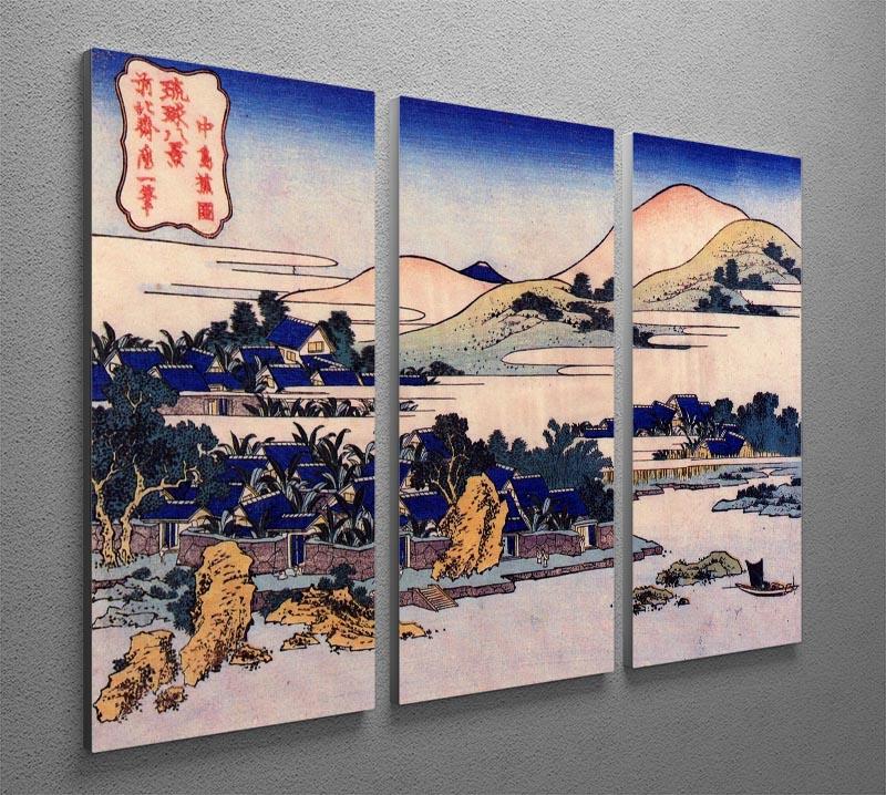 Banana plantation at Chuto by Hokusai 3 Split Panel Canvas Print - Canvas Art Rocks - 2