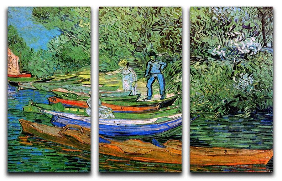 Bank of the Oise at Auvers by Van Gogh 3 Split Panel Canvas Print - Canvas Art Rocks - 4