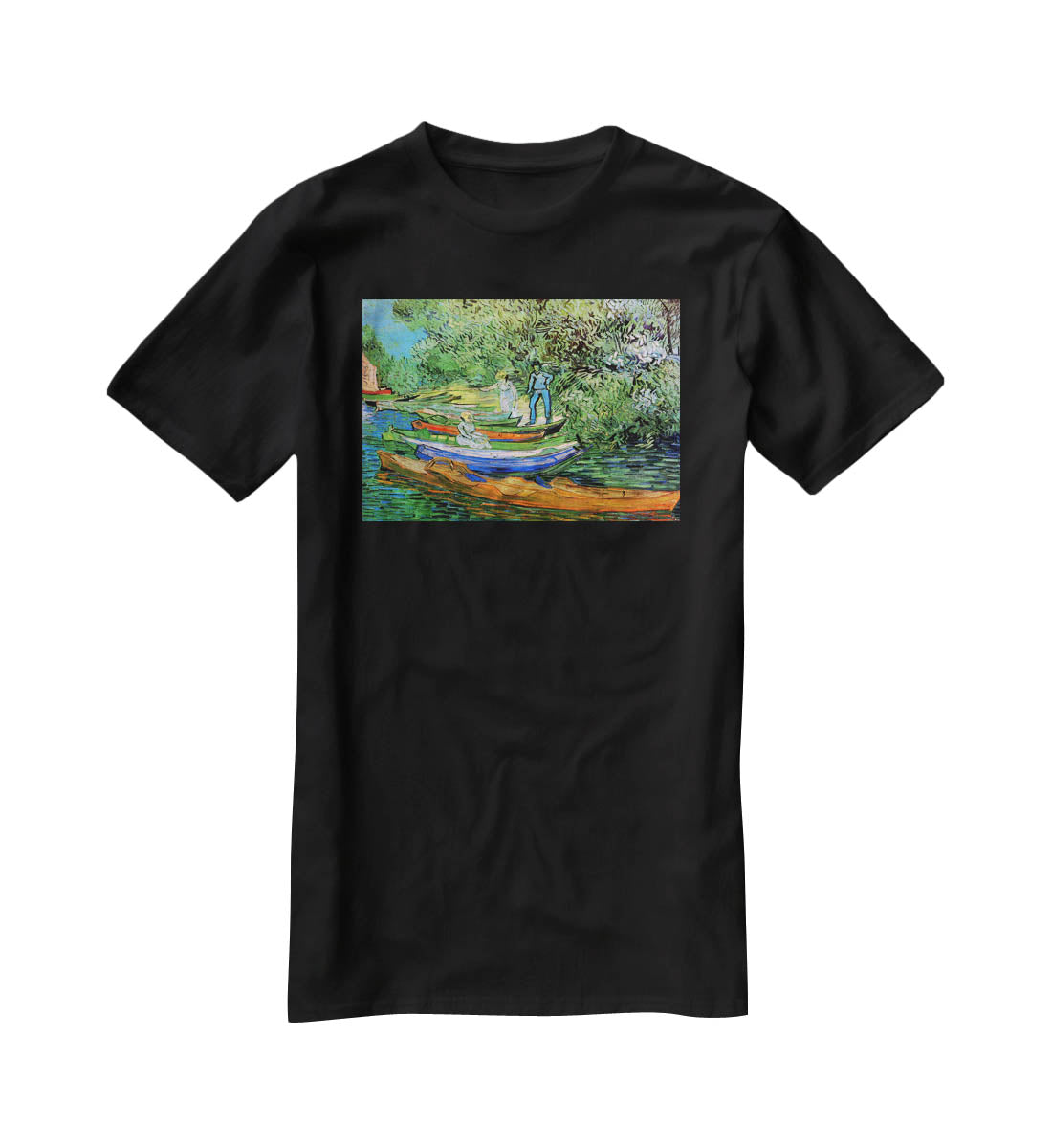 Bank of the Oise at Auvers by Van Gogh T-Shirt - Canvas Art Rocks - 1