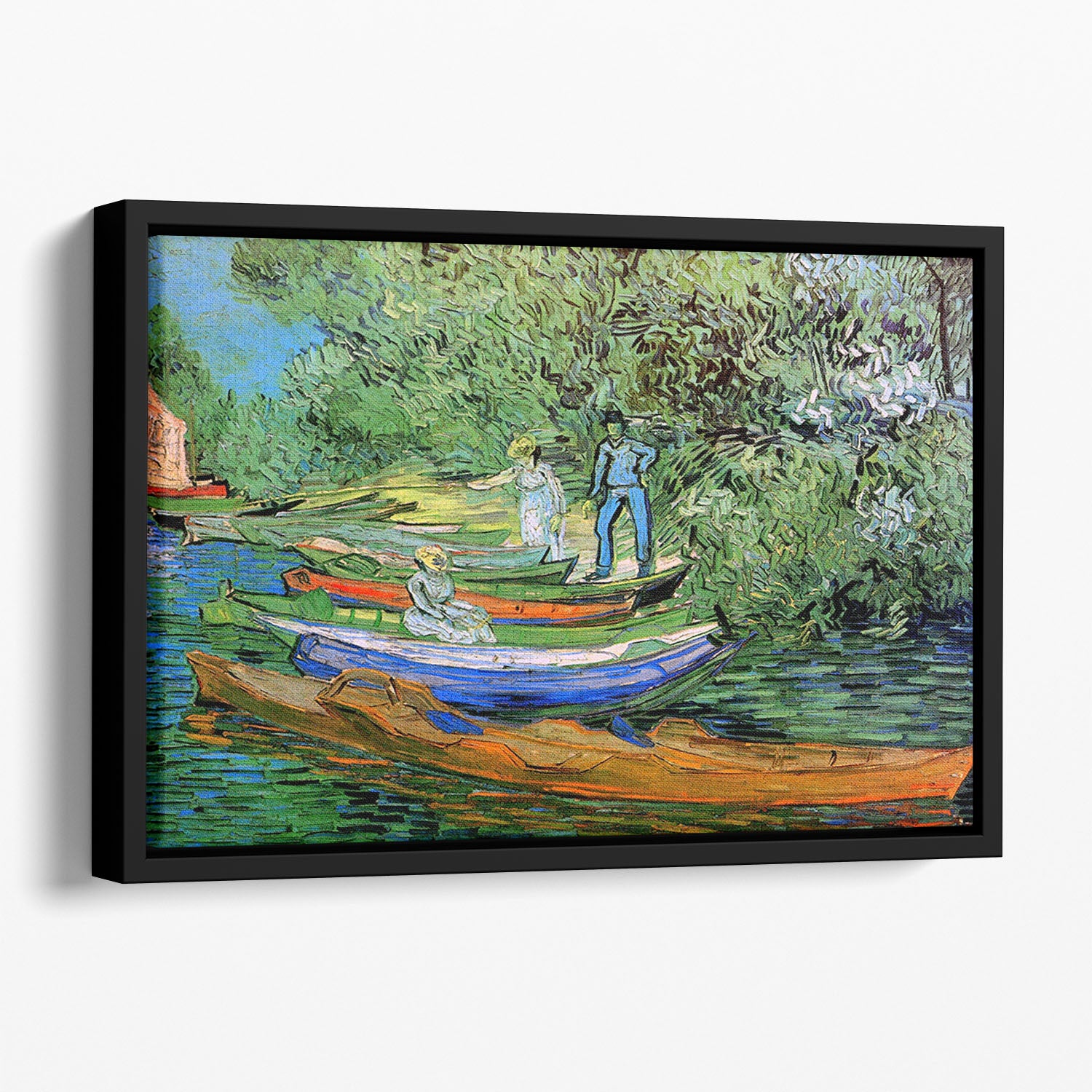 Bank of the Oise at Auvers by Van Gogh Floating Framed Canvas
