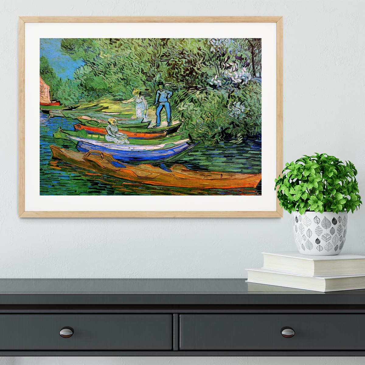 Bank of the Oise at Auvers by Van Gogh Framed Print - Canvas Art Rocks - 3