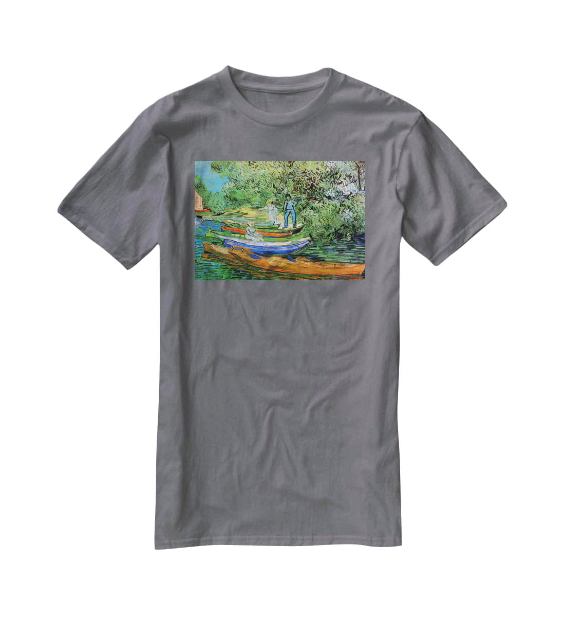 Bank of the Oise at Auvers by Van Gogh T-Shirt - Canvas Art Rocks - 3