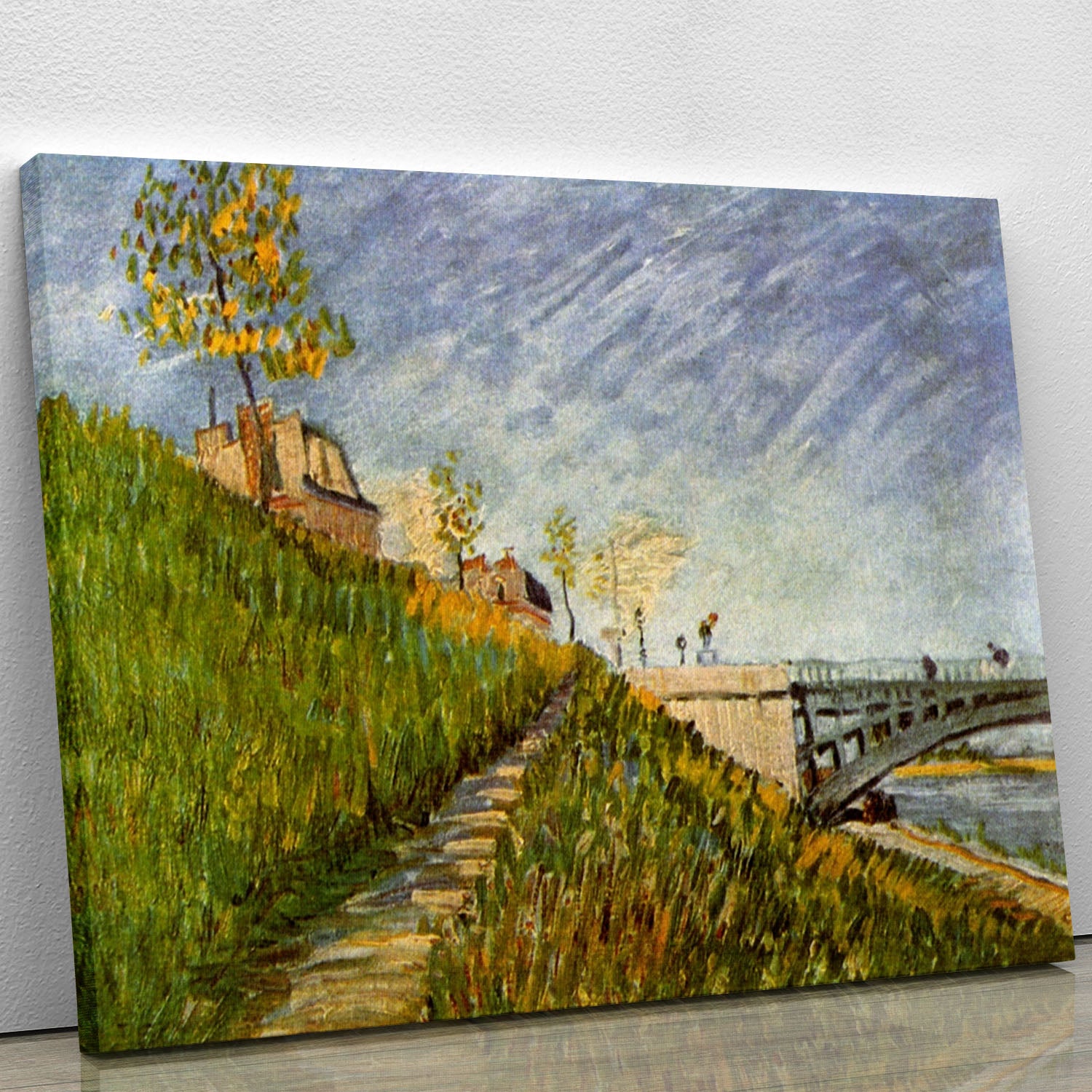 Banks of the Seine with Pont de Clichy by Van Gogh Canvas Print or Poster - Canvas Art Rocks - 1