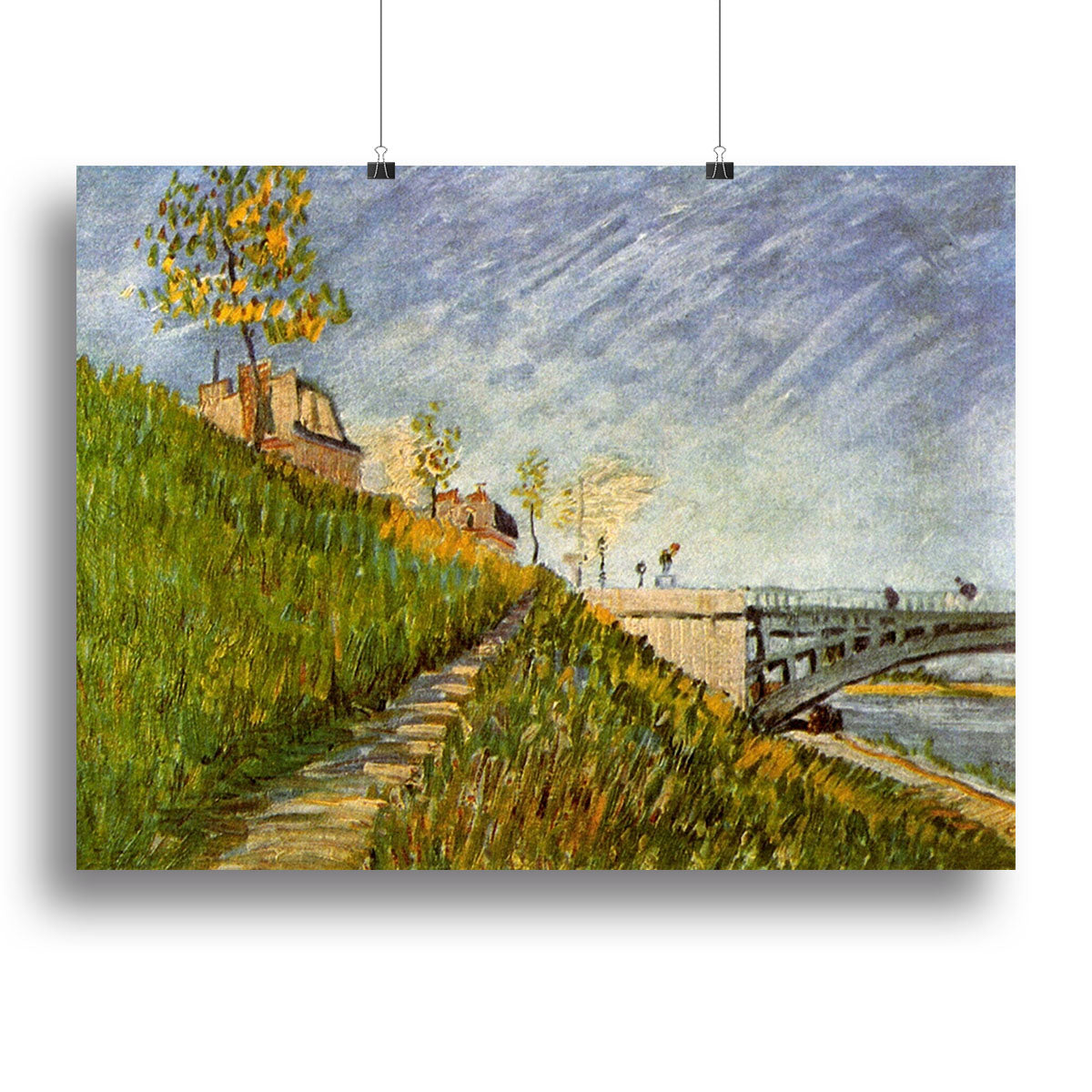 Banks of the Seine with Pont de Clichy by Van Gogh Canvas Print or Poster - Canvas Art Rocks - 2