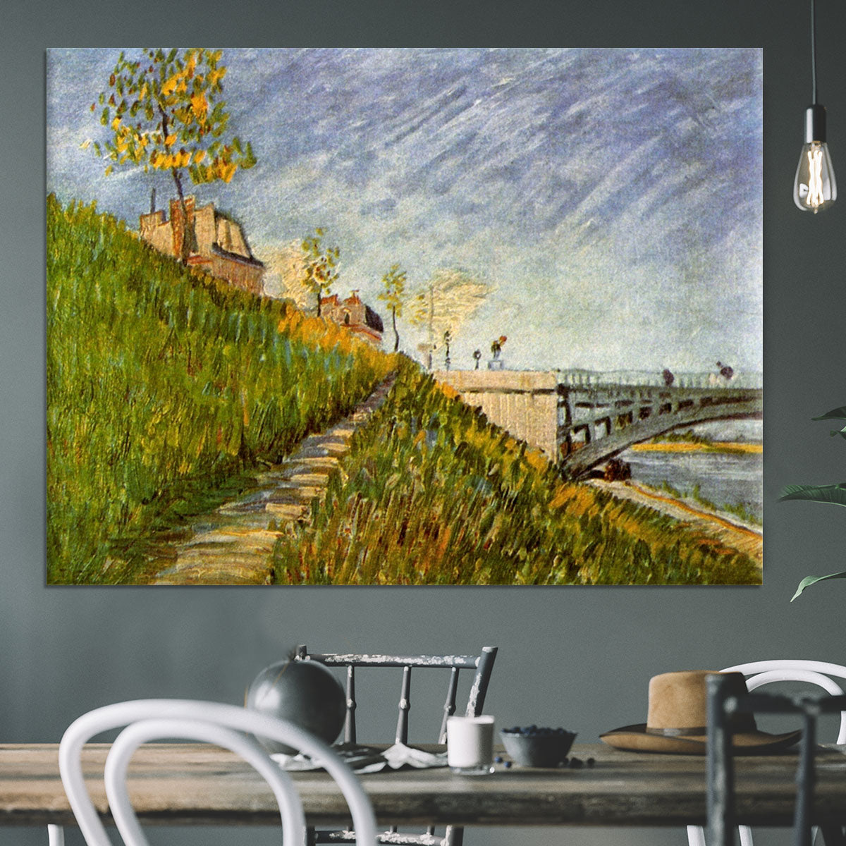 Banks of the Seine with Pont de Clichy by Van Gogh Canvas Print or Poster - Canvas Art Rocks - 3