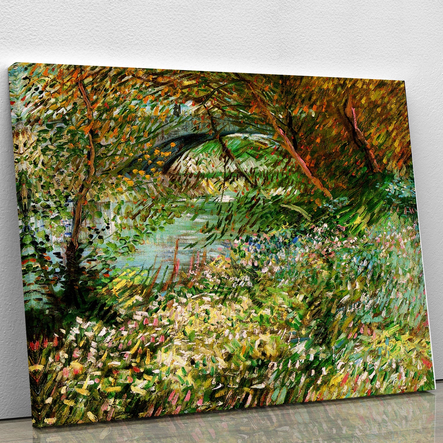 Banks of the Seine with Pont de Clichy in the Spring by Van Gogh Canvas Print or Poster - Canvas Art Rocks - 1