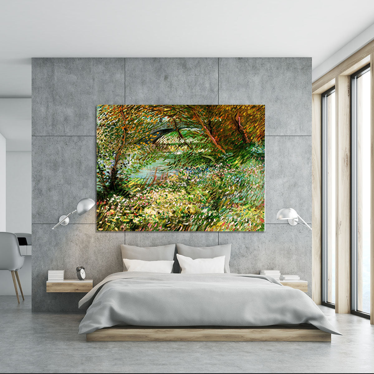 Banks of the Seine with Pont de Clichy in the Spring by Van Gogh Canvas Print or Poster - Canvas Art Rocks - 5