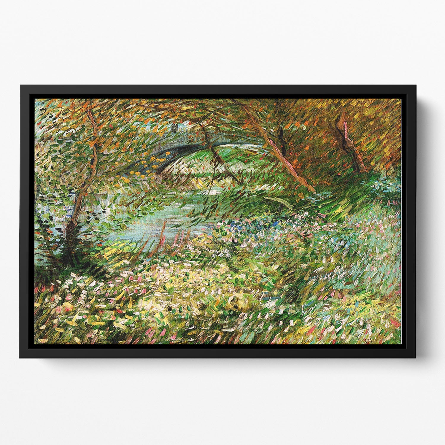 Banks of the Seine with Pont de Clichy in the Spring by Van Gogh Floating Framed Canvas