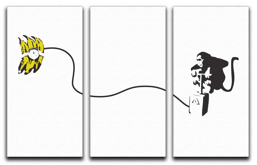 Banksy Monkey Banana Bomb Split-Panel Canvas Print - Canvas Art Rocks