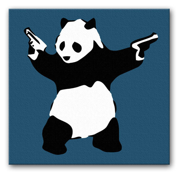 Banksy Panda with Guns Print - Canvas Art Rocks - 7