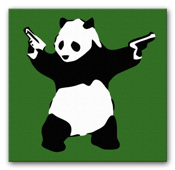 Banksy Panda with Guns Print - Canvas Art Rocks - 4